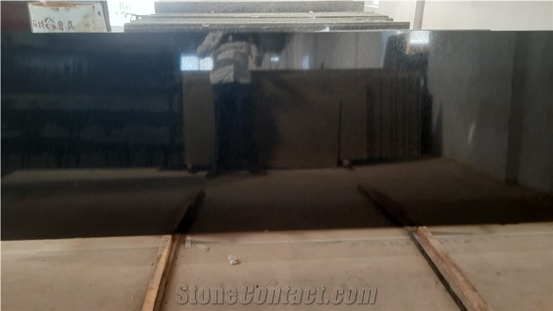 Black Granite Slabs, Mp Black Granite