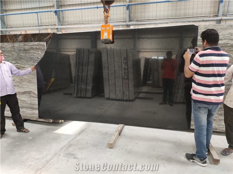 Black Granite Slabs, Mp Black Granite