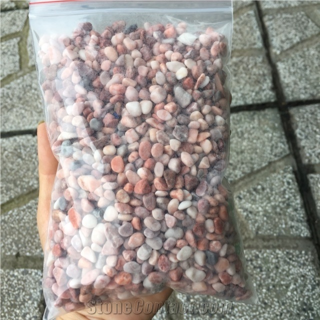 Natural Tumbled Pink Pebble Stone from Vietnam