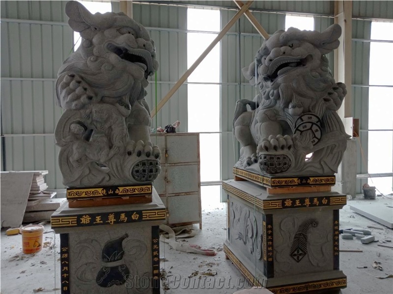 Ancestral Hall Memorial Temple Garden Marble Lion