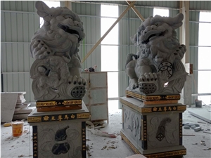 Ancestral Hall Memorial Temple Garden Marble Lion