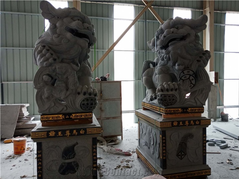 Ancestral Hall Memorial Temple Garden Marble Lion