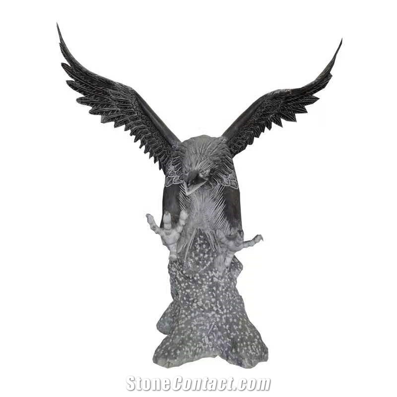 Bluestone Stone Garden Eagle Statues Carving