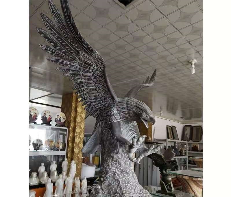 Bluestone Stone Garden Eagle Statues Carving