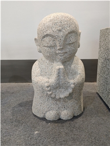 Buddhist Monk Bonze Stone Sculpture Temple Human
