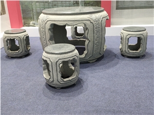 Garden Stone Table Chairs Stool Sets Polished Desk
