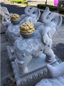 Golden Amass Fortunes Stone Decor Carving Statues
