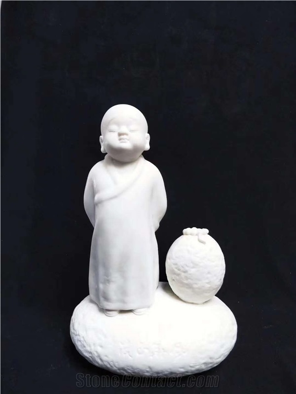 Natural Stone Temple Garden Monk Human Statues