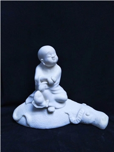Natural Stone Temple Garden Monk Human Statues