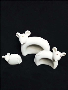 White Marble Animal Abstract Sculpture Decoration
