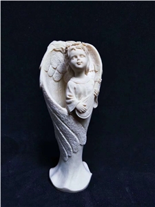 White Marble Small Statue Memorial Angel Sculpture White Marble Small Statue Memorial Angel Sculpture