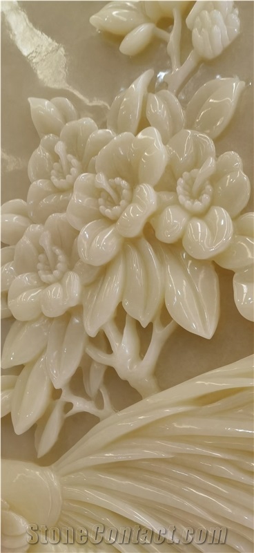 White Onyx Wall Relief Decorations Ornament Paving