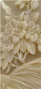 White Onyx Wall Relief Decorations Ornament Paving