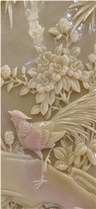 White Onyx Wall Relief Decorations Ornament Paving
