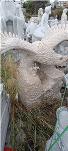 Yellow Granite Street Animal Eagle Art Sculpture