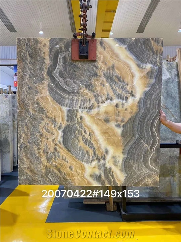 Mexico Onice Grigio Onyx Grey Cross Cut Cloudy