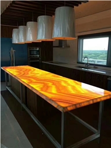 Peach Onyx Jade Yellow Back-Lit