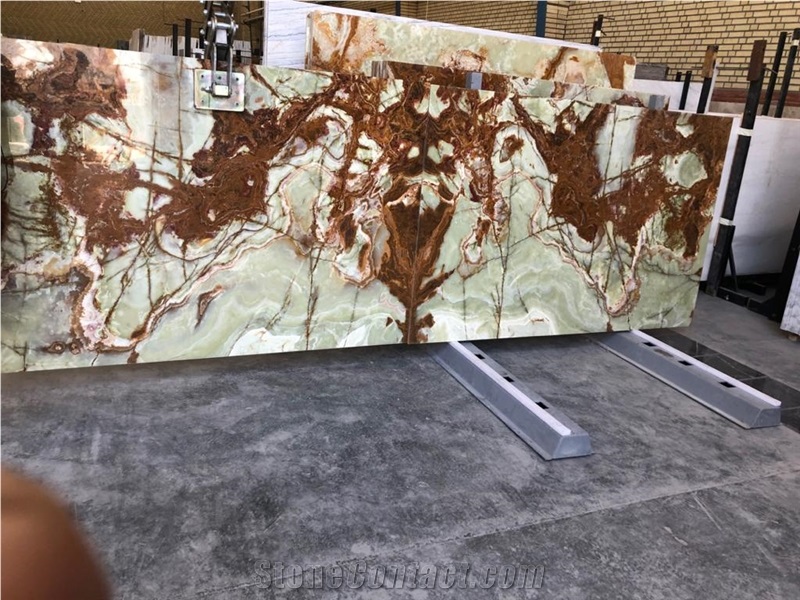 Multi Brown Onyx Slabs, Light Green Onyx Slabs