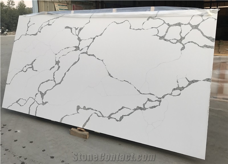 Bianco Calacatta Artificial Quartz Stone for Floor
