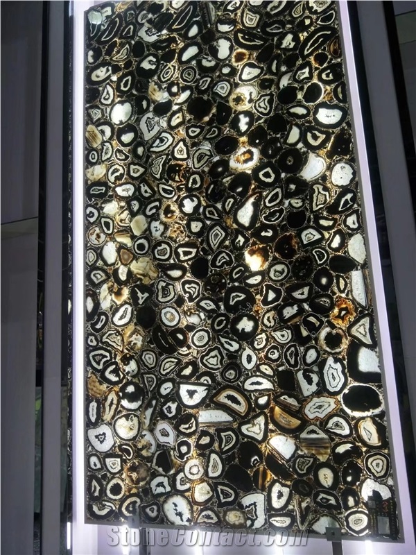 Black Semiprecious Stone for Tabletops