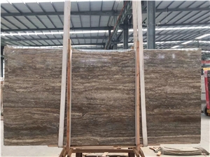Brown River Travertine Slab for Project