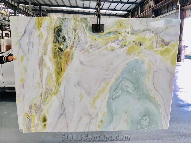 Dreaming Green Marble Vanity Top with Sink