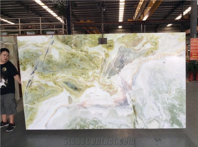 Dreaming Green Marble Vanity Top with Sink