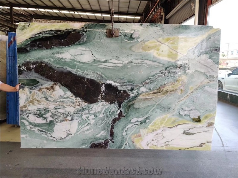 Dreaming Green Marble Vanity Top with Sink