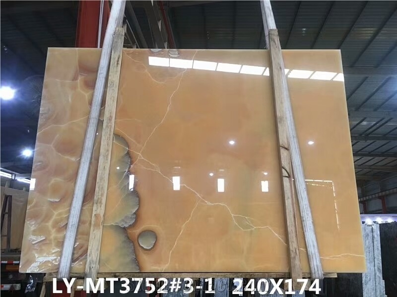 Golden Yellow Onyx Stone for Walling Tile
