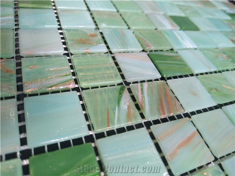 Green Glass Mosaic for Pool Covering