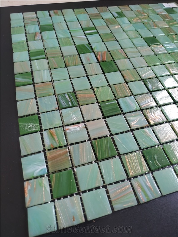 Green Glass Mosaic for Pool Covering
