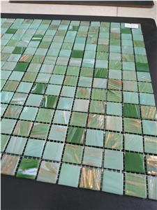 Green Glass Mosaic for Pool Covering