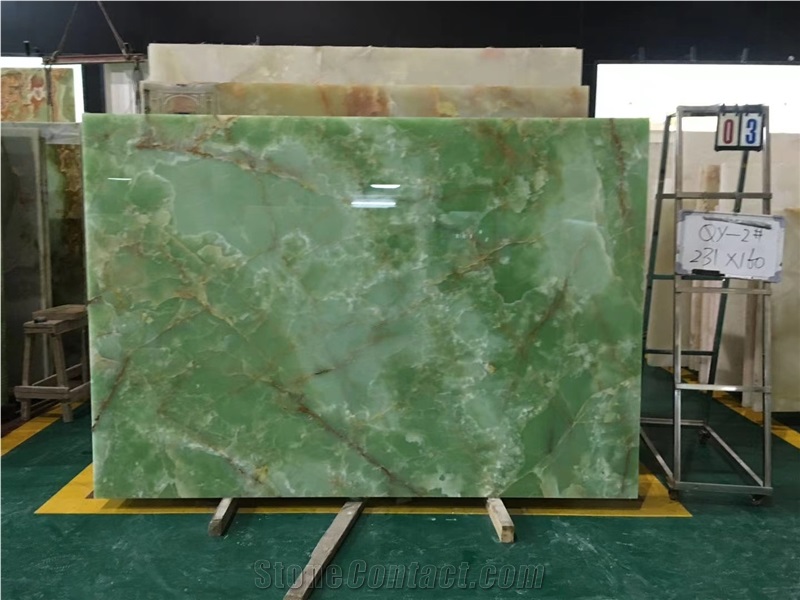Iran Jade Green Onyx Slab for Floor Tiles