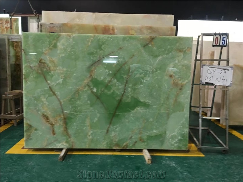 Iran Jade Green Onyx Slab for Floor Tiles