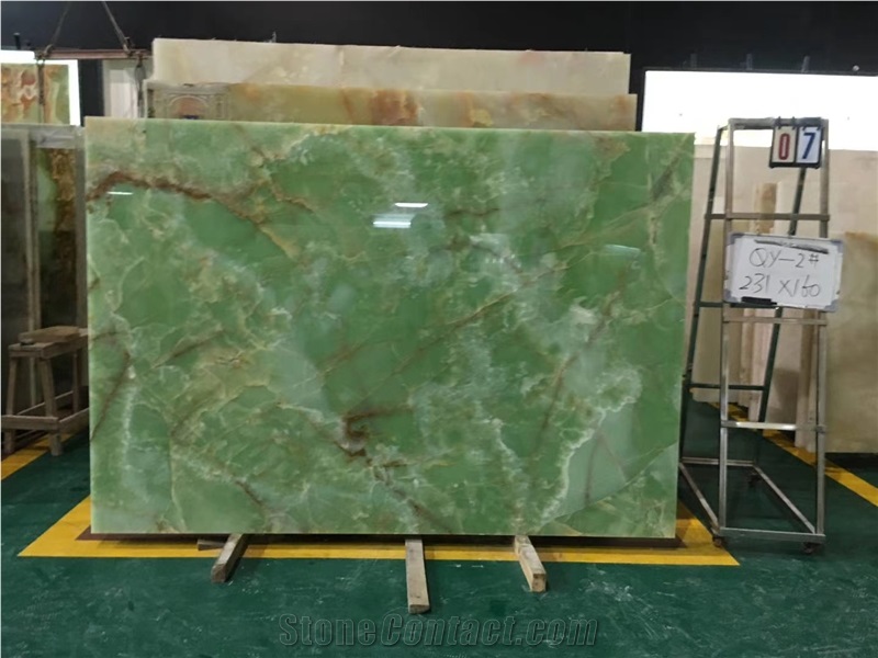 Iran Jade Green Onyx Slab for Floor Tiles