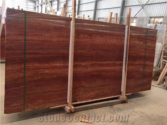 Kalzard Red Travertine Slab for Project