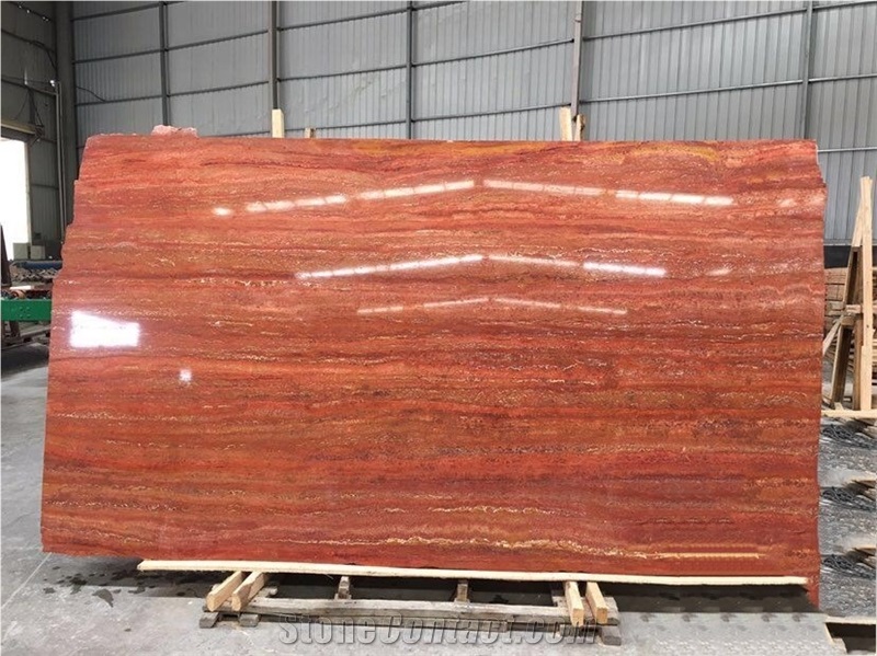 Kalzard Red Travertine Slab for Project