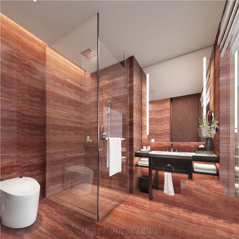 Kalzard Red Travertine Slab for Project