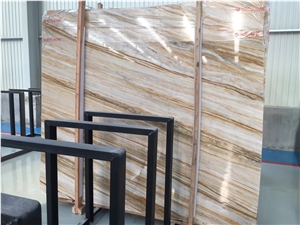 Lightning Gold Marble Slab for Flooring Tiles