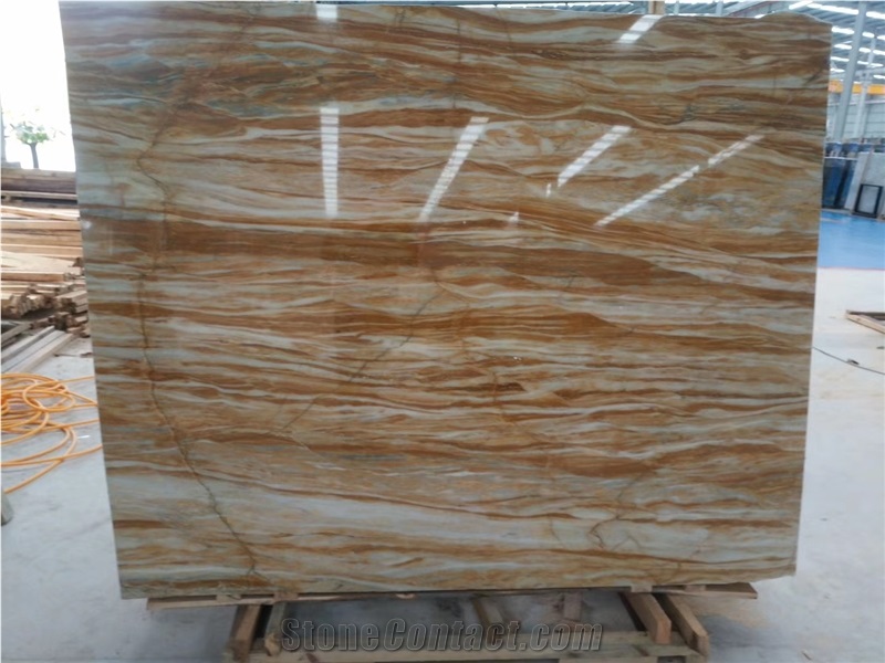 Lightning Gold Marble Slab for Flooring Tiles