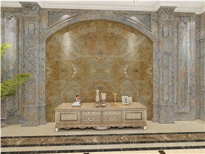 Lightning Gold Marble Slab for Flooring Tiles