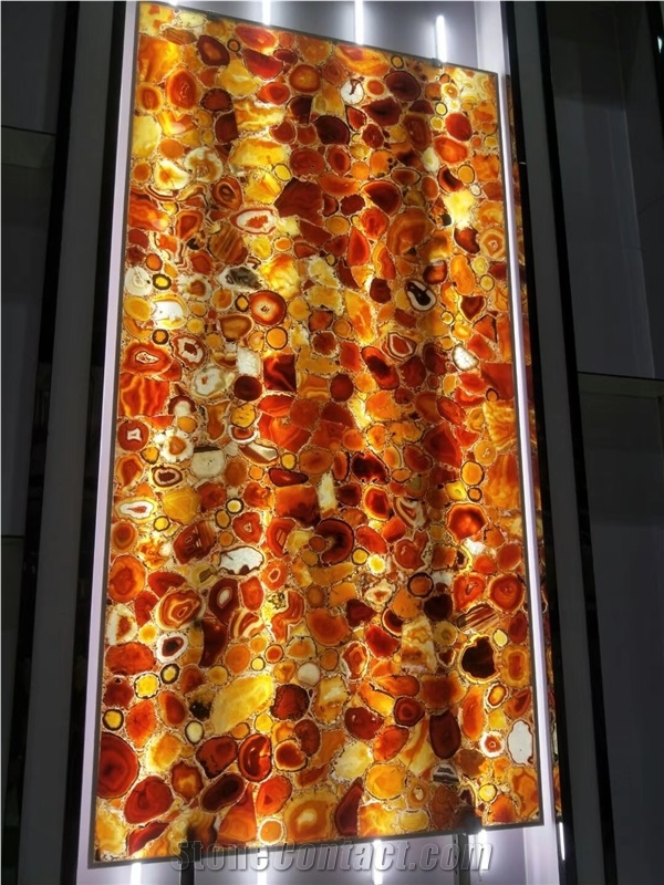 Multicolor Semiprecious Stone for Tabletops