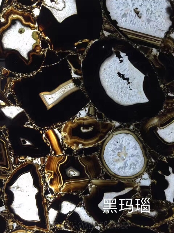 Multicolor Semiprecious Stone for Tabletops