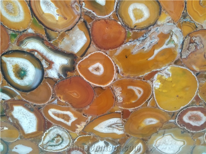 Multicolor Semiprecious Stone for Tabletops