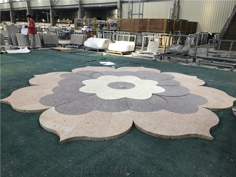 Natural Granite Stone Floor Waterjet Medallions