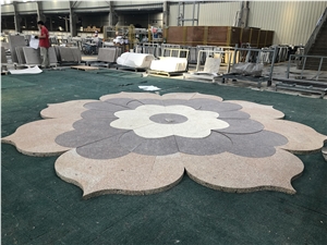 Natural Granite Stone Floor Waterjet Medallions