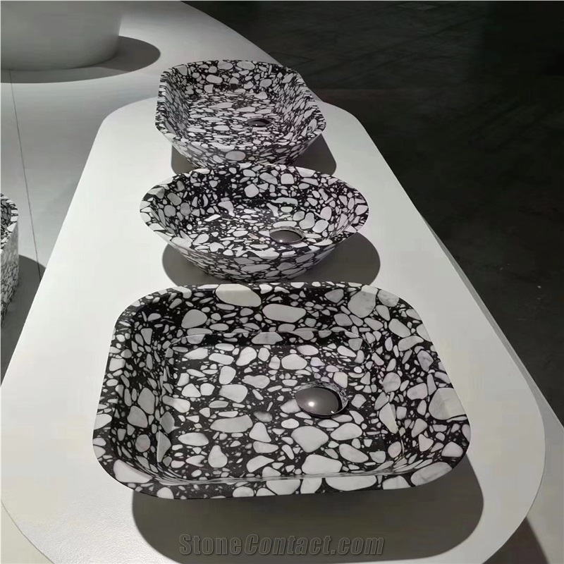 Nice Black Terrazzo Tile for Kitchen Wall