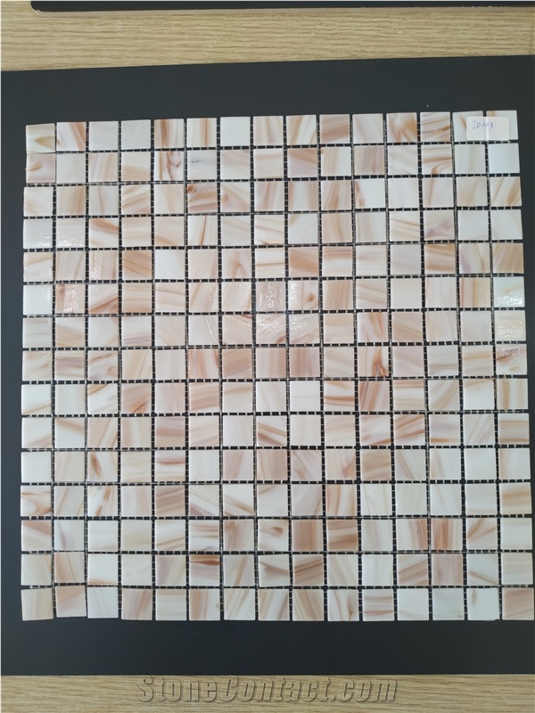 Orange Color Kitchen Glass Mosaic Tiles