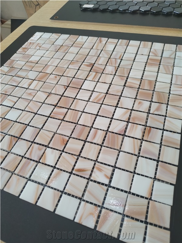 Orange Color Kitchen Glass Mosaic Tiles