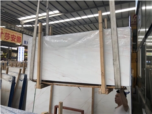 Red Line White Jade Marble Slab for Floor Tiles